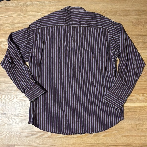 BUGATCHI Uomo 100% Cotton Long Sleeved Button Down Dress Casual Shirt - Picture 8 of 9